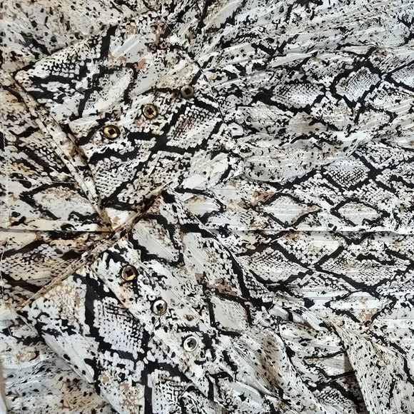 Joie Womens Python Print Long Sleeve Blouse shirt Boutton down size XL - Picture 11 of 16